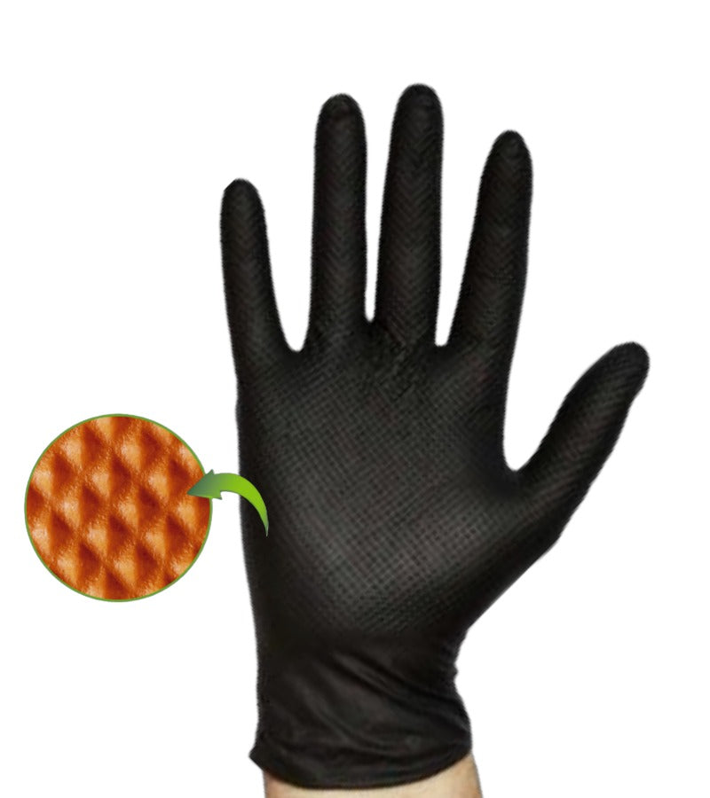 Guante de Nitrilo desechable Gentle GRIP Negro 8,5 Gr 50 unidades. RUBBEREX
